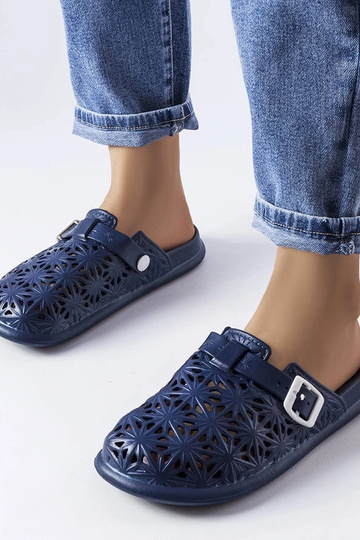 Chanclas Peverell de goma calada en color azul marino 2