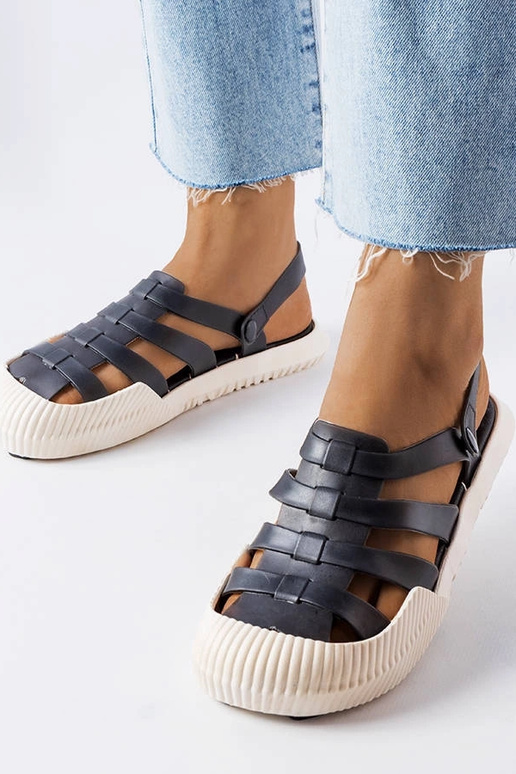 Sandalias Canton de goma negra