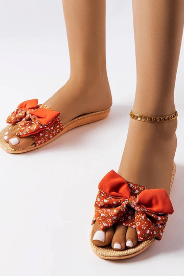 Chanclas rojas con lazo Tachel