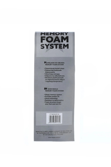 Plantillas para zapatos de espuma de memoria, "Big Star Memory Foam" 2