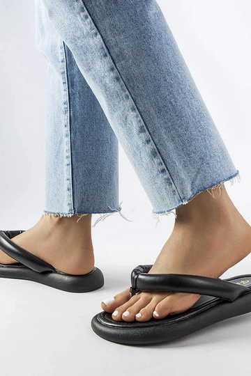 Chanclas Smithfield negras con suela gruesa 2