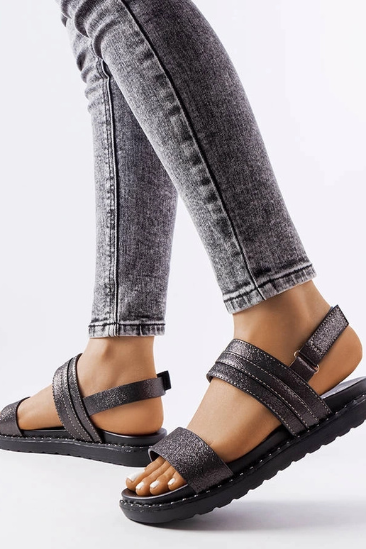 Sandalias Felicienne negras brillantes