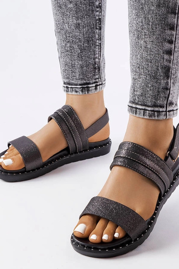 Sandalias Felicienne negras brillantes 2