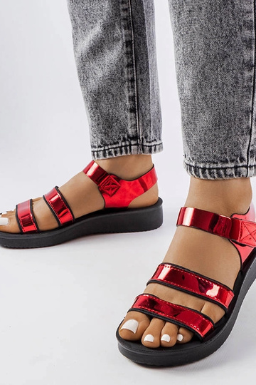 Sandalias Brices de piel de charol roja 2