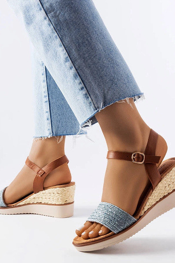 Sandalias de cuña azules de...