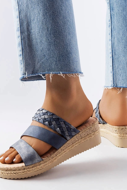 Sandalias de cuña Boston azules