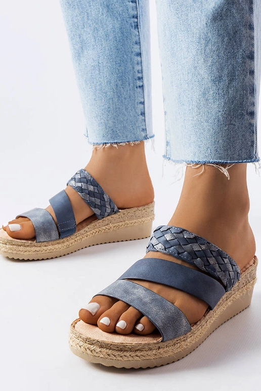 Sandalias de cuña Boston azules