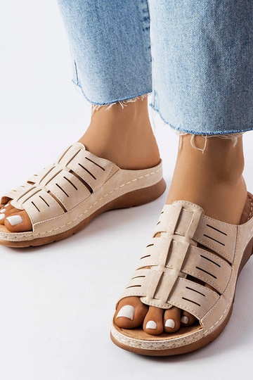 Cuñas de jersey beige