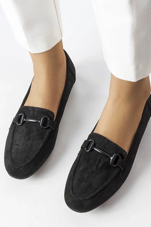 Mocasines de mujer de ante negro con...