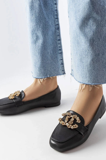 Mocasines de mujer en piel negros con circonitas Neuer 2