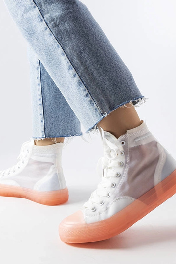 Zapatillas altas Nanterre blancas y rosas 2