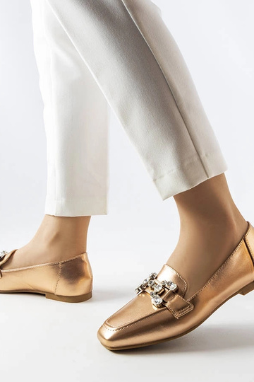 Mocasines oro rosa con... 2