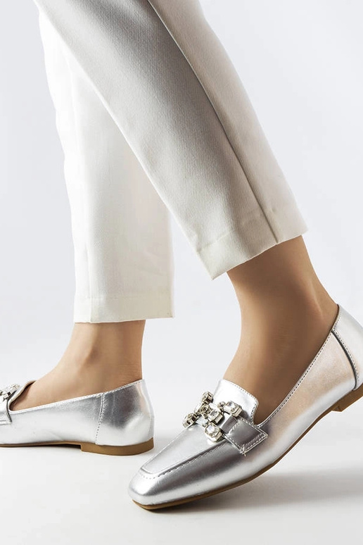 Mocasines de plata con circonitas...