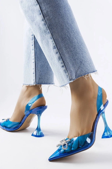 Zapatos de salón transparentes azules Girard