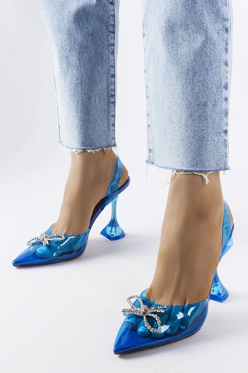 Zapatos de salón transparentes azules Girard 2