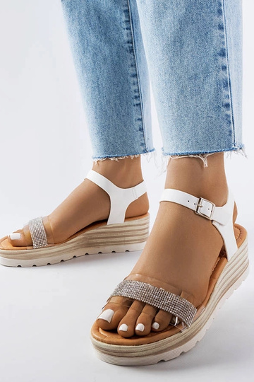 Sandalias de cuña blancas Bussière