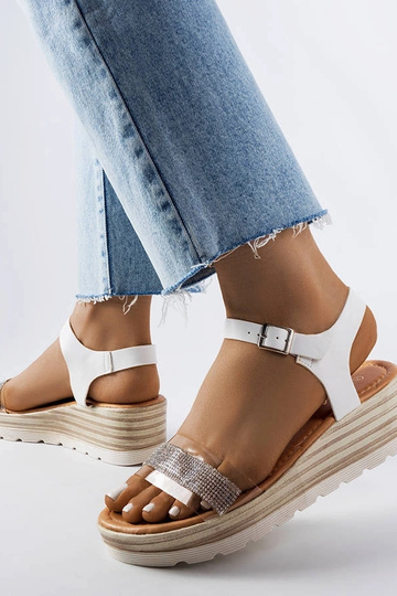 Sandalias de cuña blancas Bussière 2