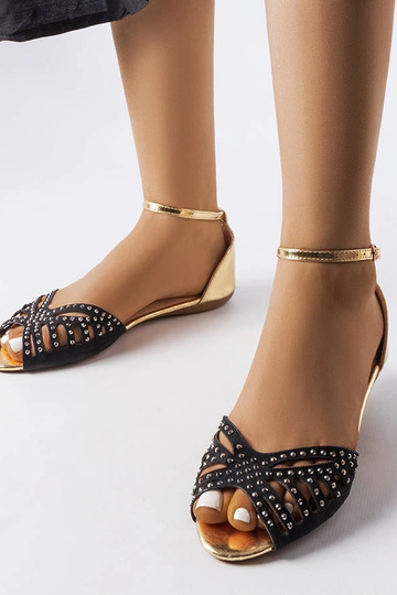 Sandalias negras caladas con circonitas Aubrette