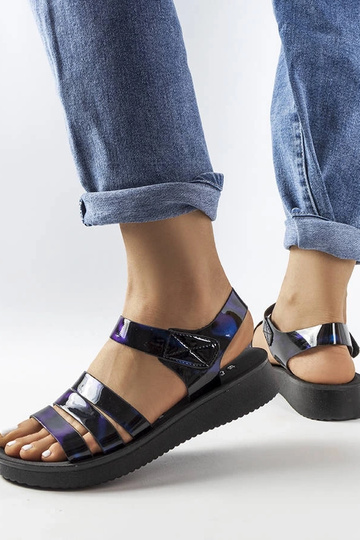 Sandalias de cuña Covillon en color azul marino 2