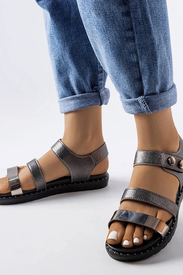 Sandalias metalizadas grises Lanham