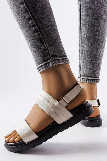 Sandalias Felicienne beige brillantes 2