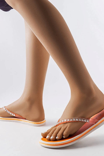 Chanclas naranjas con circonitas Patrier 2