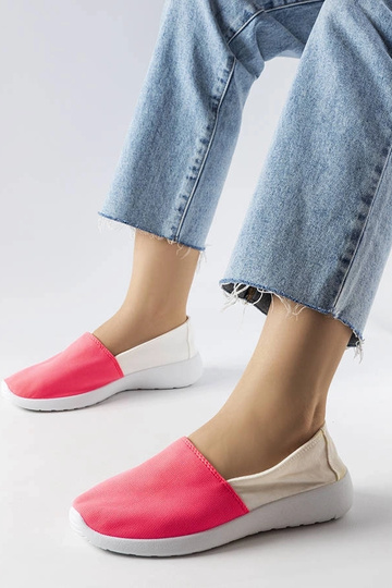 Zapatillas sin cordones Winding blancas y rosas