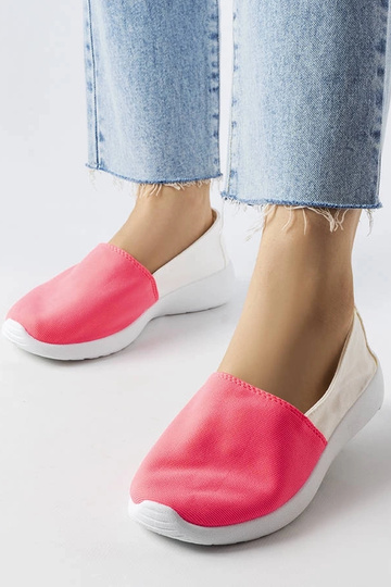 Zapatillas sin cordones Winding blancas y rosas 2