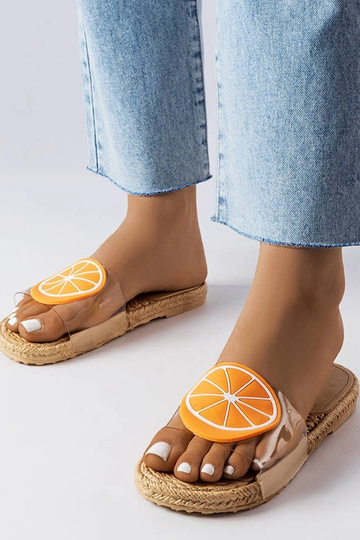 Sandalias transparentes con naranja, "Foddie"