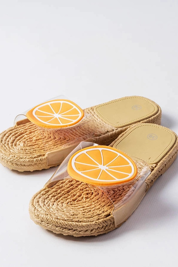 Sandalias transparentes con naranja, "Foddie" 2