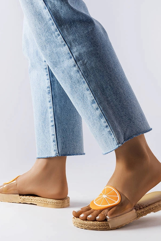 Sandalias transparentes con naranja,... Sandalias transparentes con naranja,...