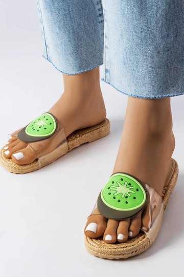 Chanclas transparentes de kiwi Foddie