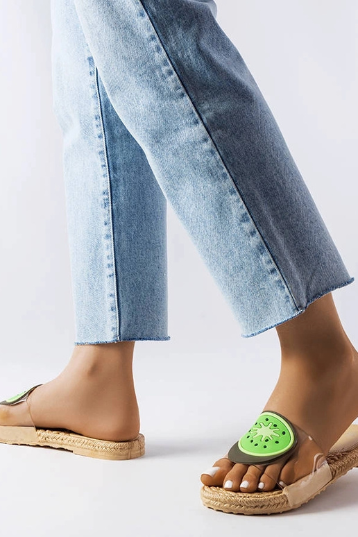Chanclas transparentes de kiwi Foddie