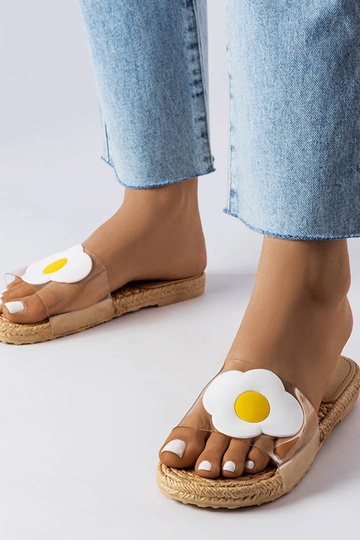 Chanclas transparentes con flores de Foddie 2
