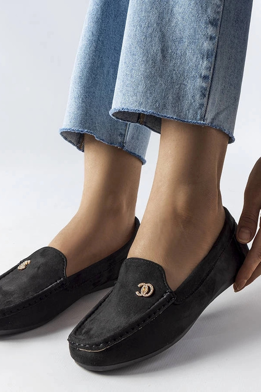 Mocasines negros para mujer, "Clardoux"