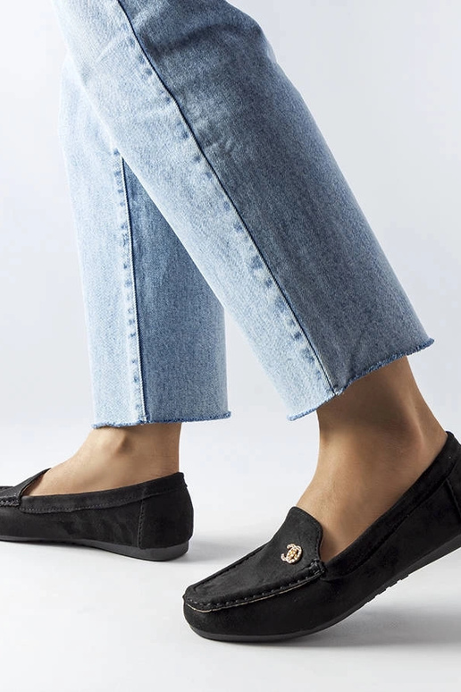 Mocasines negros para mujer, "Clardoux"