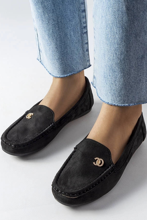 Mocasines negros para mujer, "Clardoux"