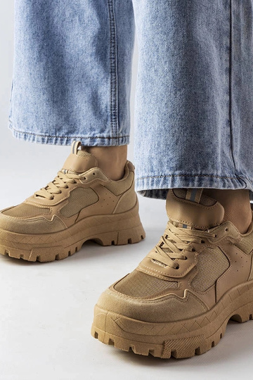 Zapatillas deportivas beige oscuro para mujer Mikeladze