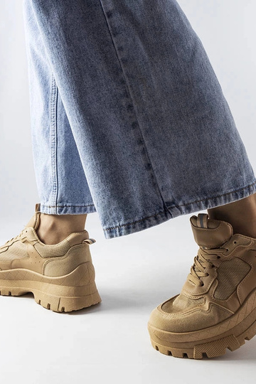 Zapatillas deportivas beige oscuro para mujer Mikeladze 2