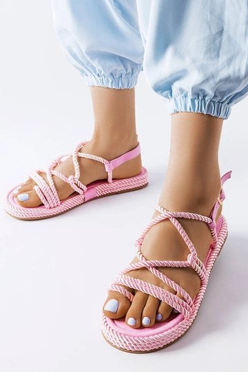 Sandalias tejidas Burwell en color rosa 2