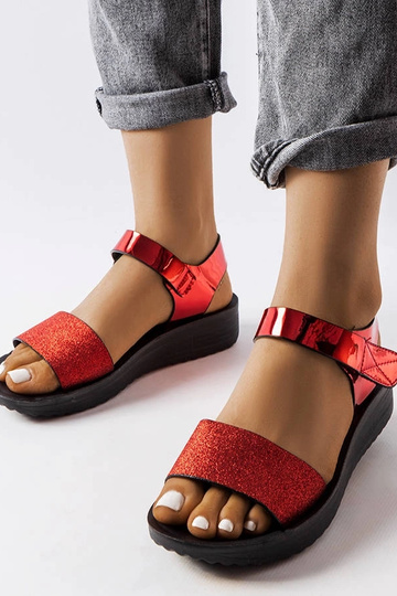 Sandalias de cuña rojas Glow