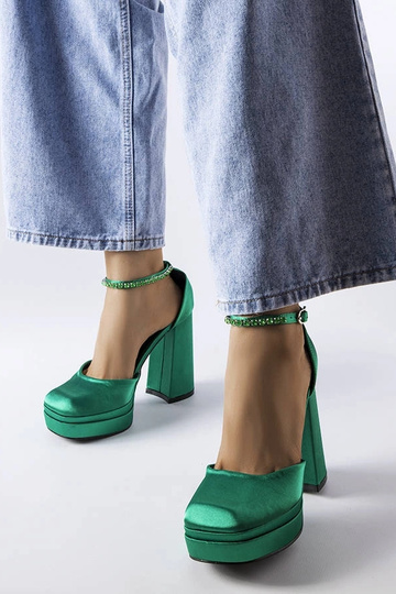 Zapatos de salón verdes con tacón alto Elida