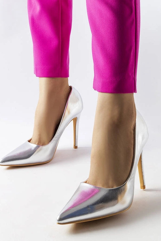 Tacones Cabell metalizados plateados