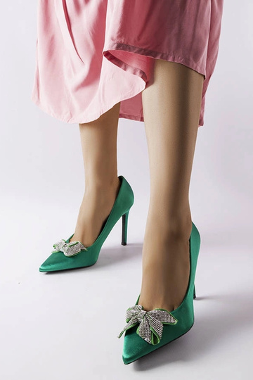 Mia Green - Zapatos de tacón alto con lazo de satén 2