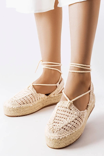 Espadrilles color arena con cordones, "Partenia" 2