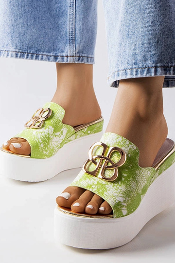 Sandalias de cuña Havanna verde