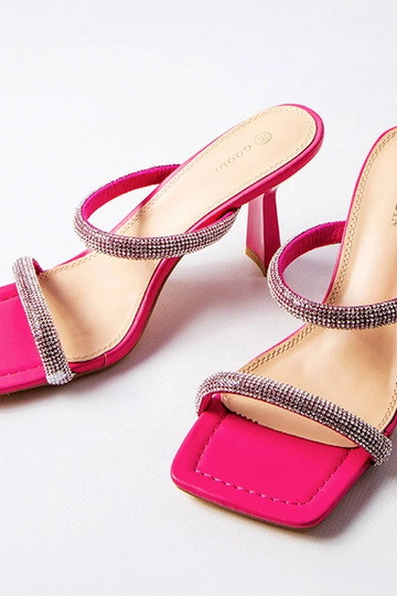 Mules de tacón alto color rosa Evelina 2