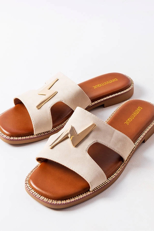 Chanclas planas Leyra beige