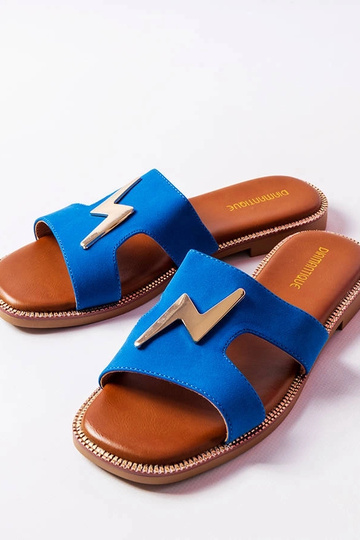Sandalias planas Leyra Azul 2