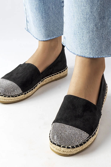 Alpargatas planas negras sin cordones para mujer de Magali